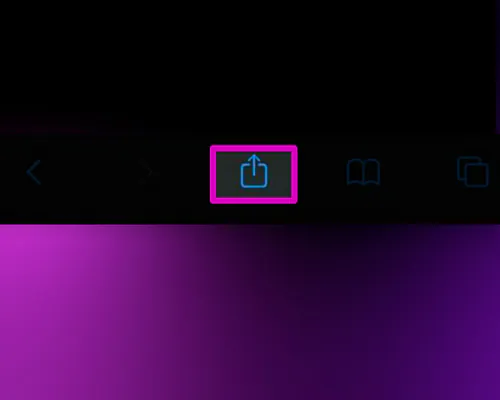 Click the Share icon at the bottom of the screen