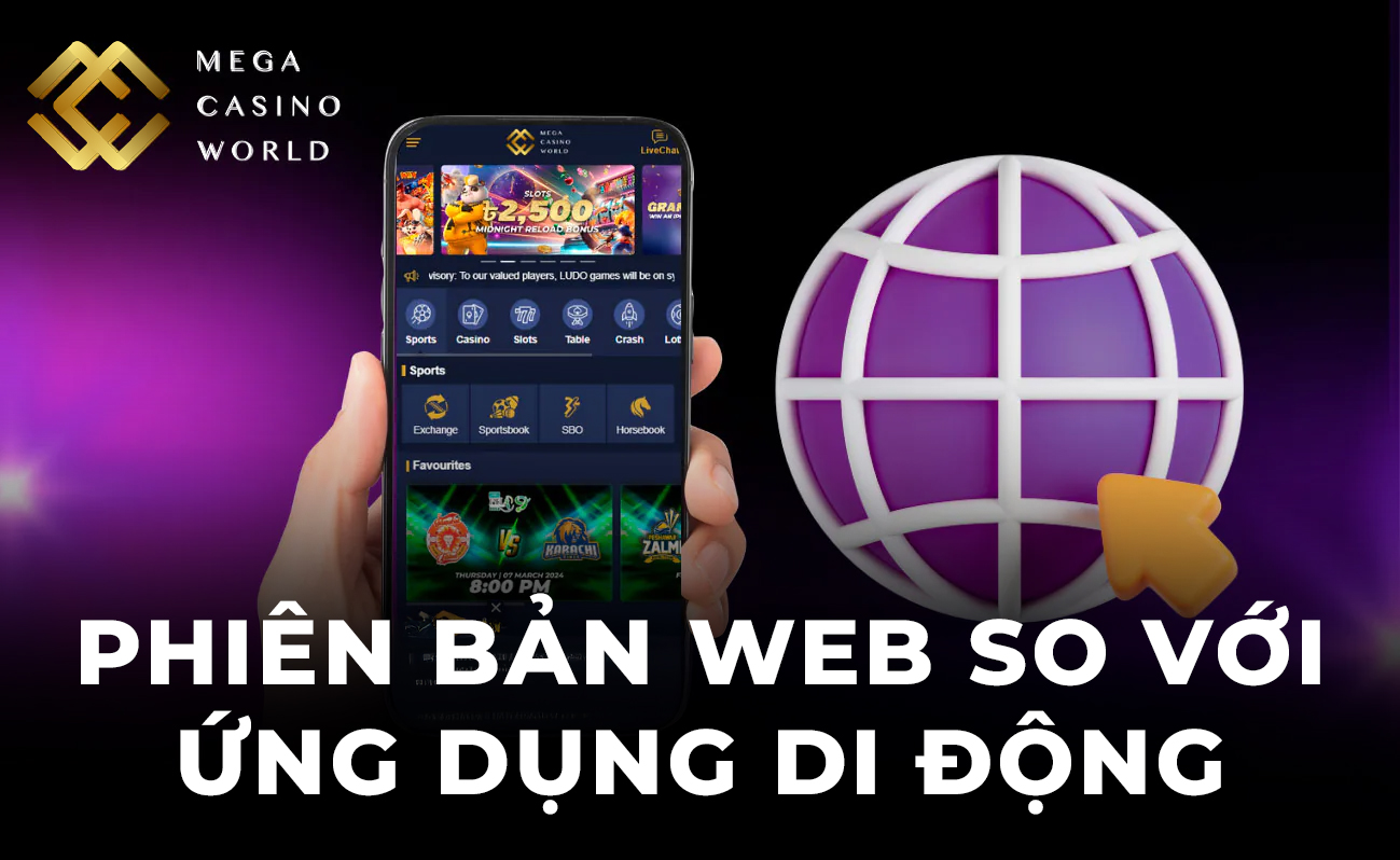 Ứng dụng sòng bạc MCW so với trang web di động